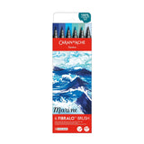 FIBRALO® BRUSH Sortiment MARINE mit 6 Filzmalstiften mit Pinselspitze im Kartonetui