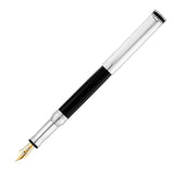 EDELFEDER Füllfederhalter Korn-/Linien-Design Silber-Lack schwarz Goldfeder