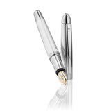 POCKET Füllfederhalter Linien-Design silber Goldfeder